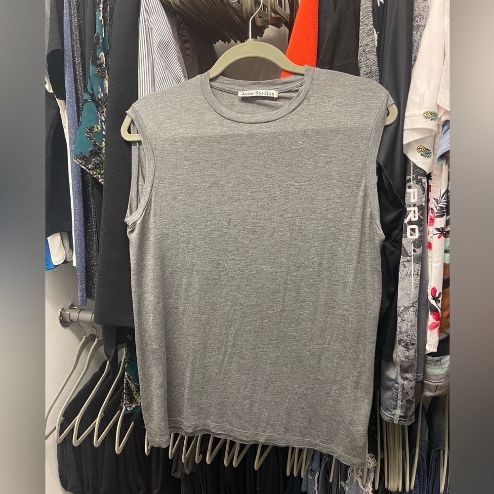 Acne Studios Grey Sleeveless T Shirt XS S M